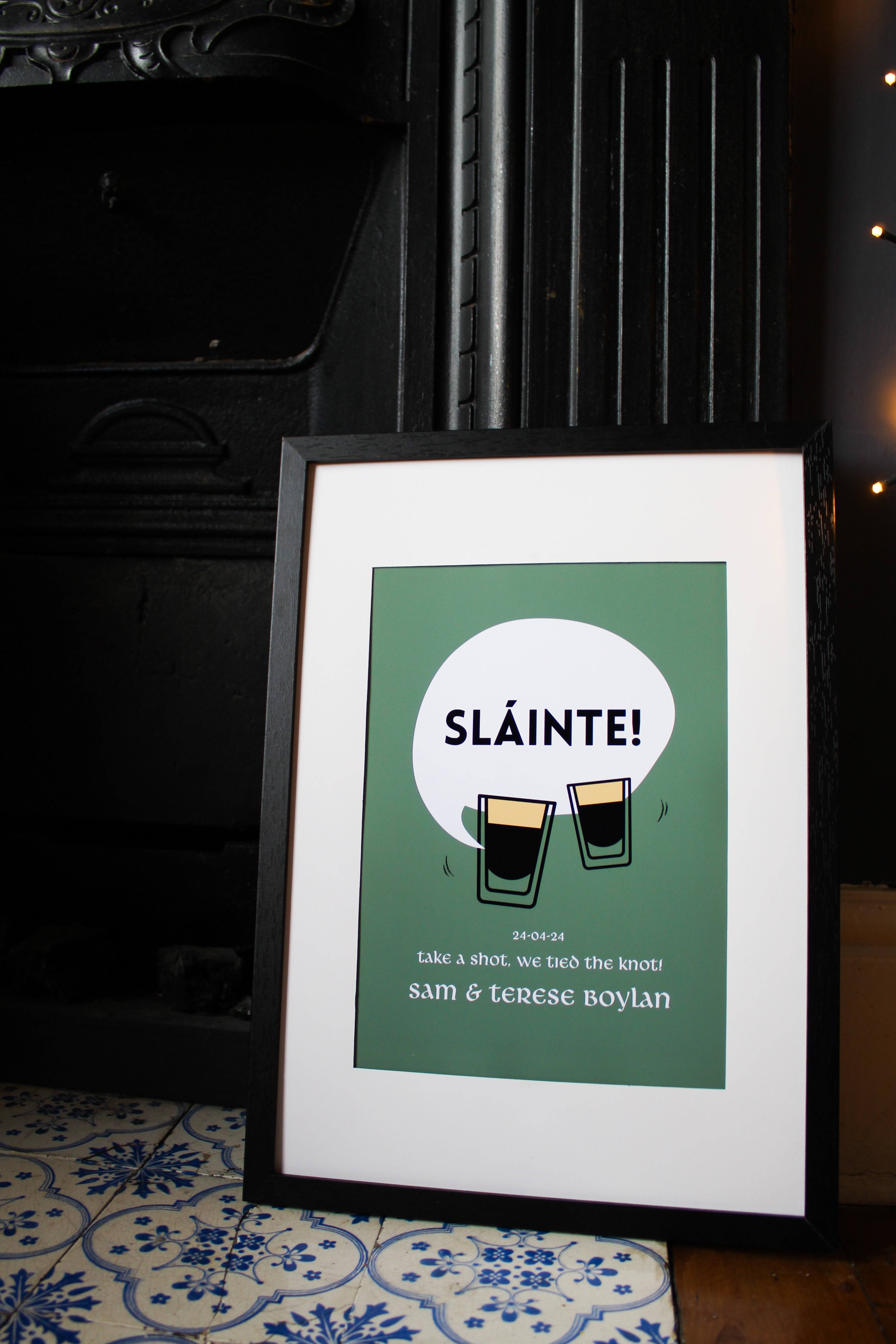 Baby Guinness Sláinte Print | Wedding Personalised