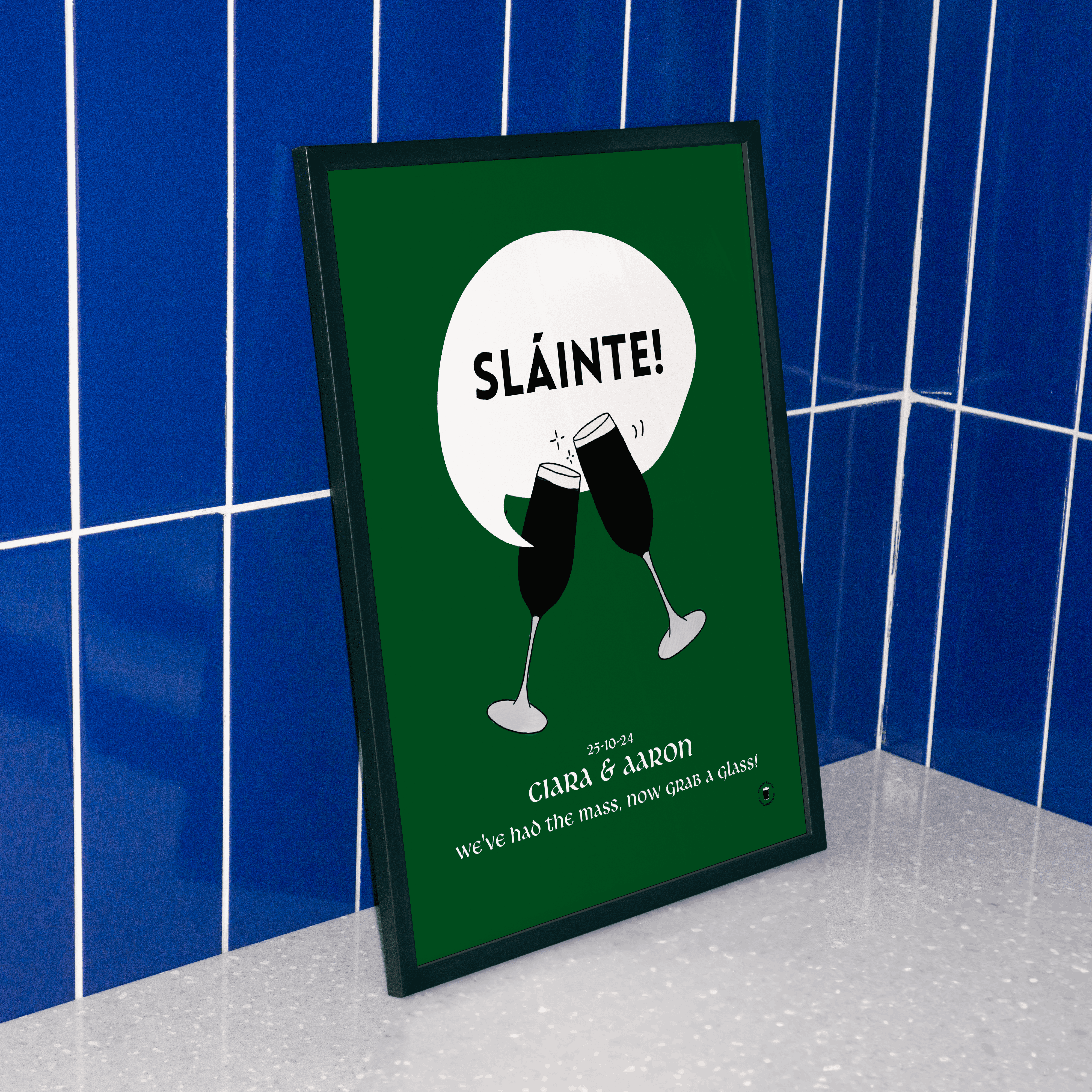 Sláinte Guinness Flute Print | Wedding Personalised