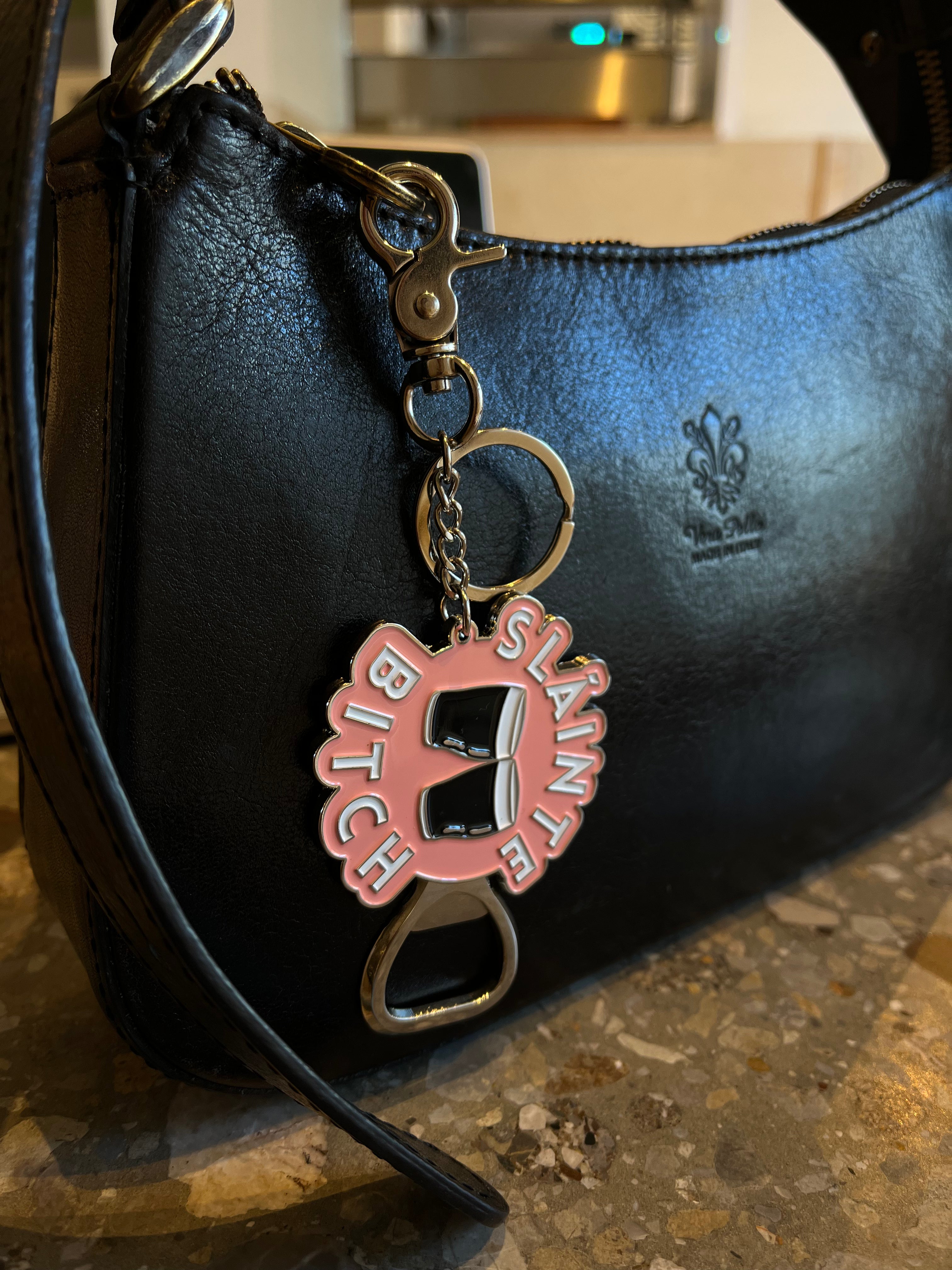 Sláinte Bitch Bottle Opener Bag Charm Keyring