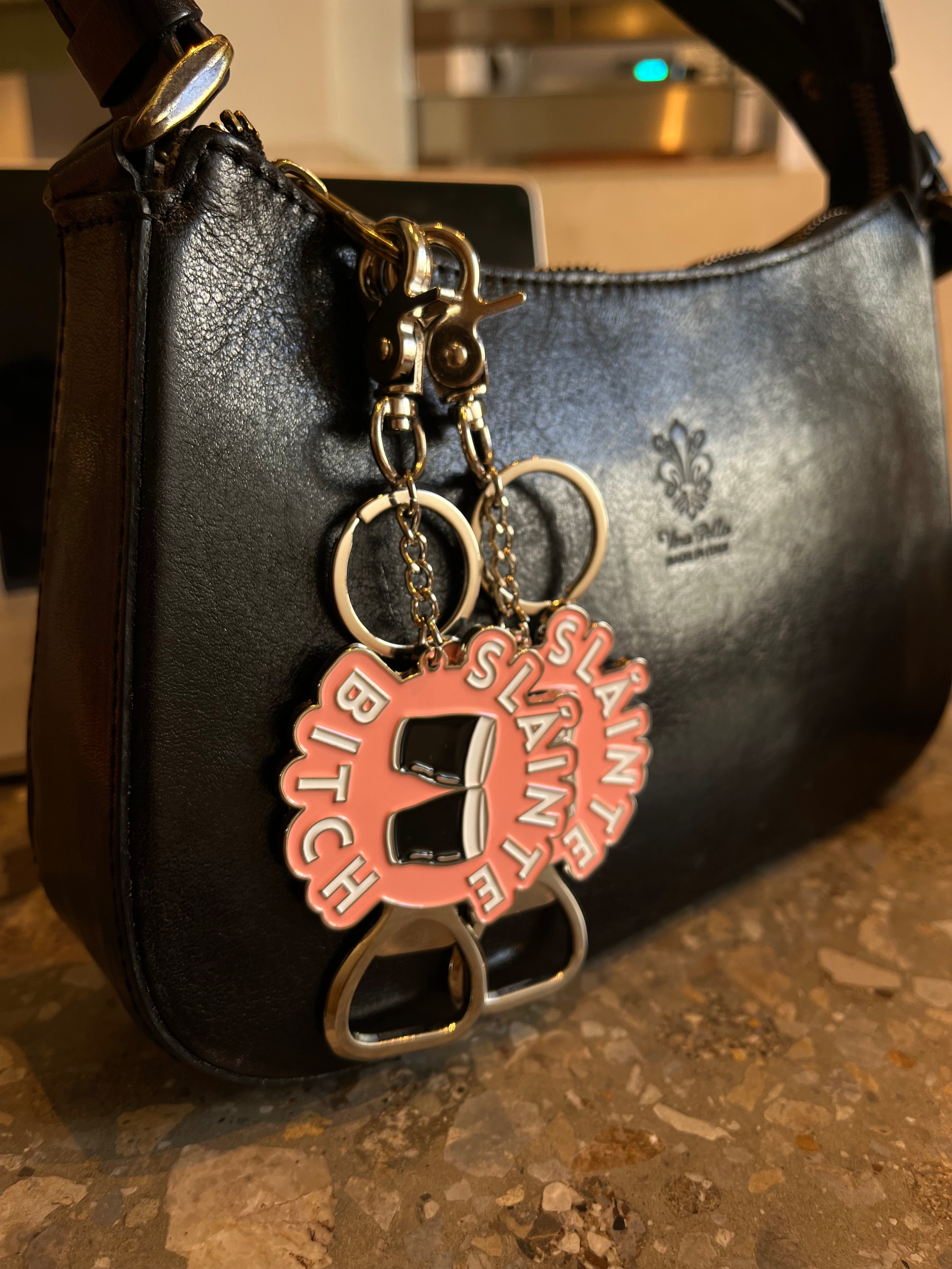 Sláinte Bitch Bottle Opener Bag Charm Keyring