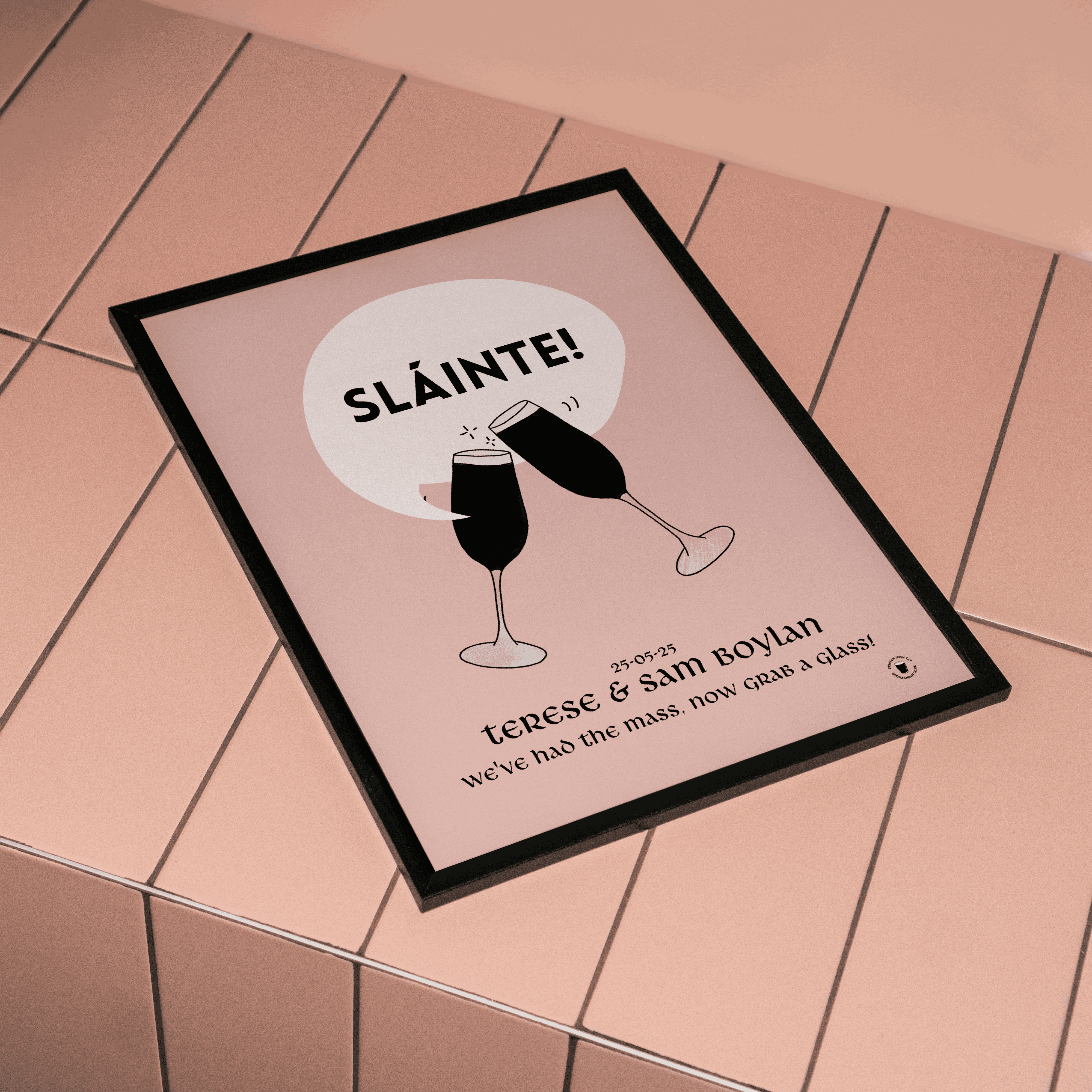 Sláinte Guinness Flute Print | Wedding Personalised