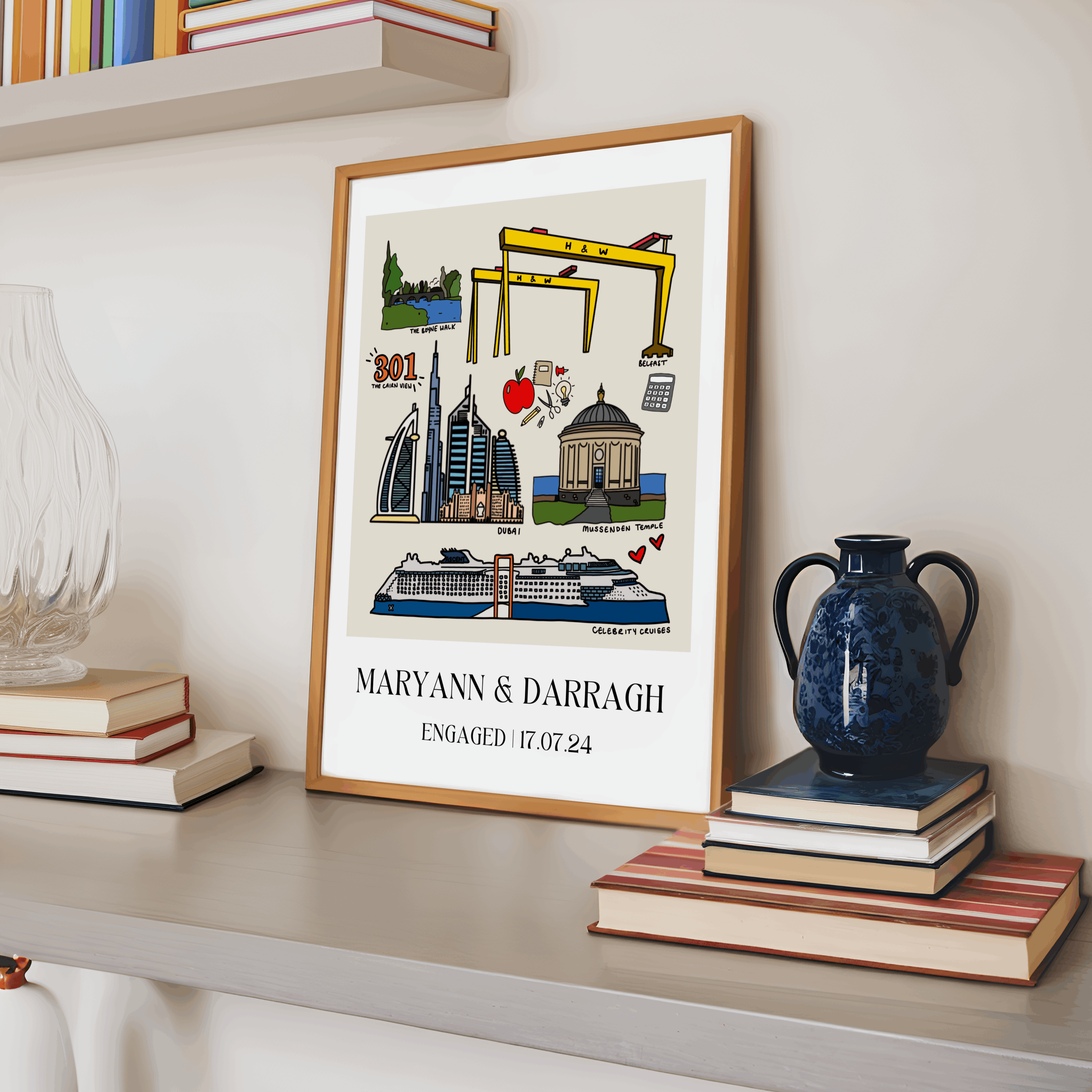 CUSTOM LOVE STORY ILLUSTRATION | WEDDING ENGAGEMENT ANNIVERSARY GIFT