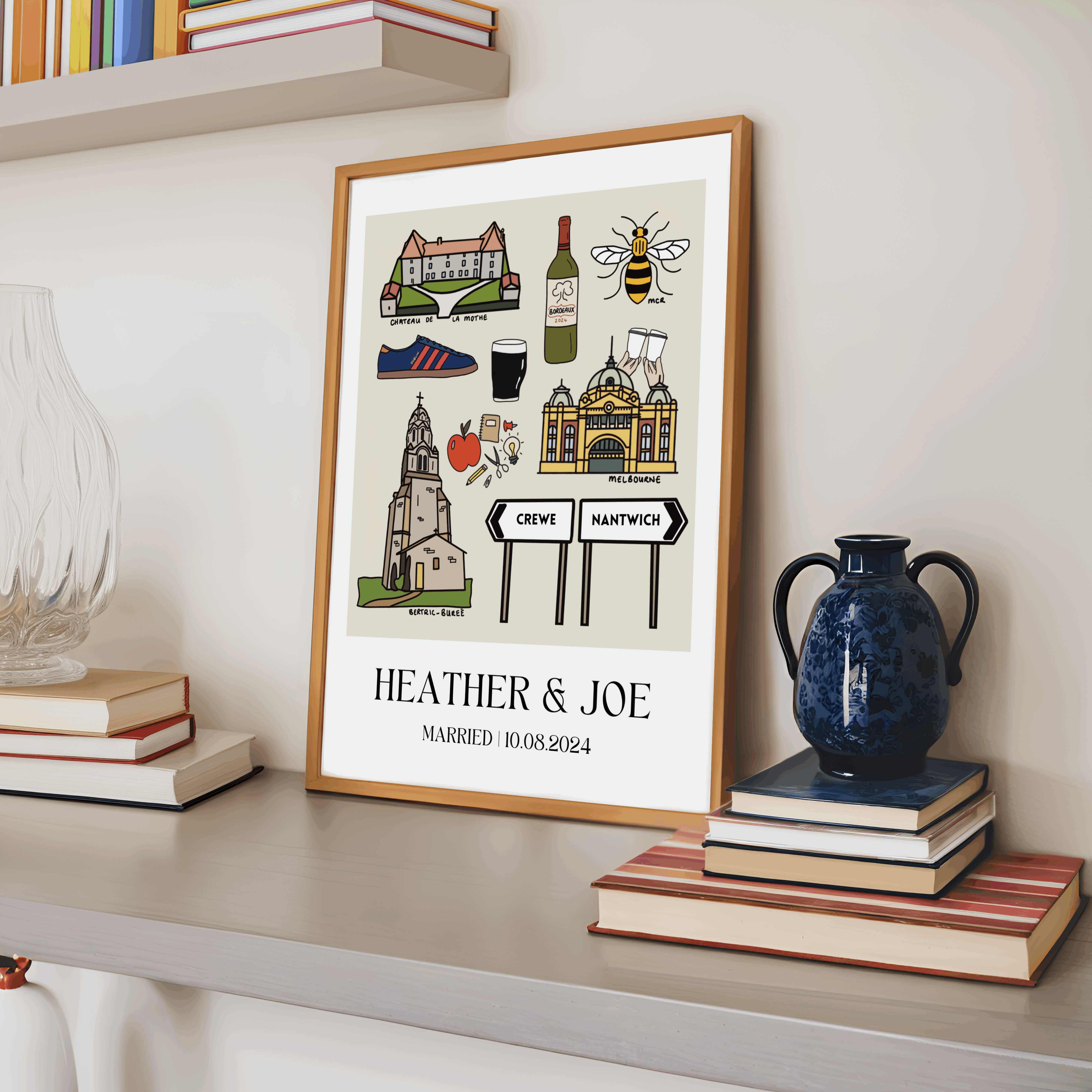CUSTOM LOVE STORY ILLUSTRATION | WEDDING ENGAGEMENT ANNIVERSARY GIFT