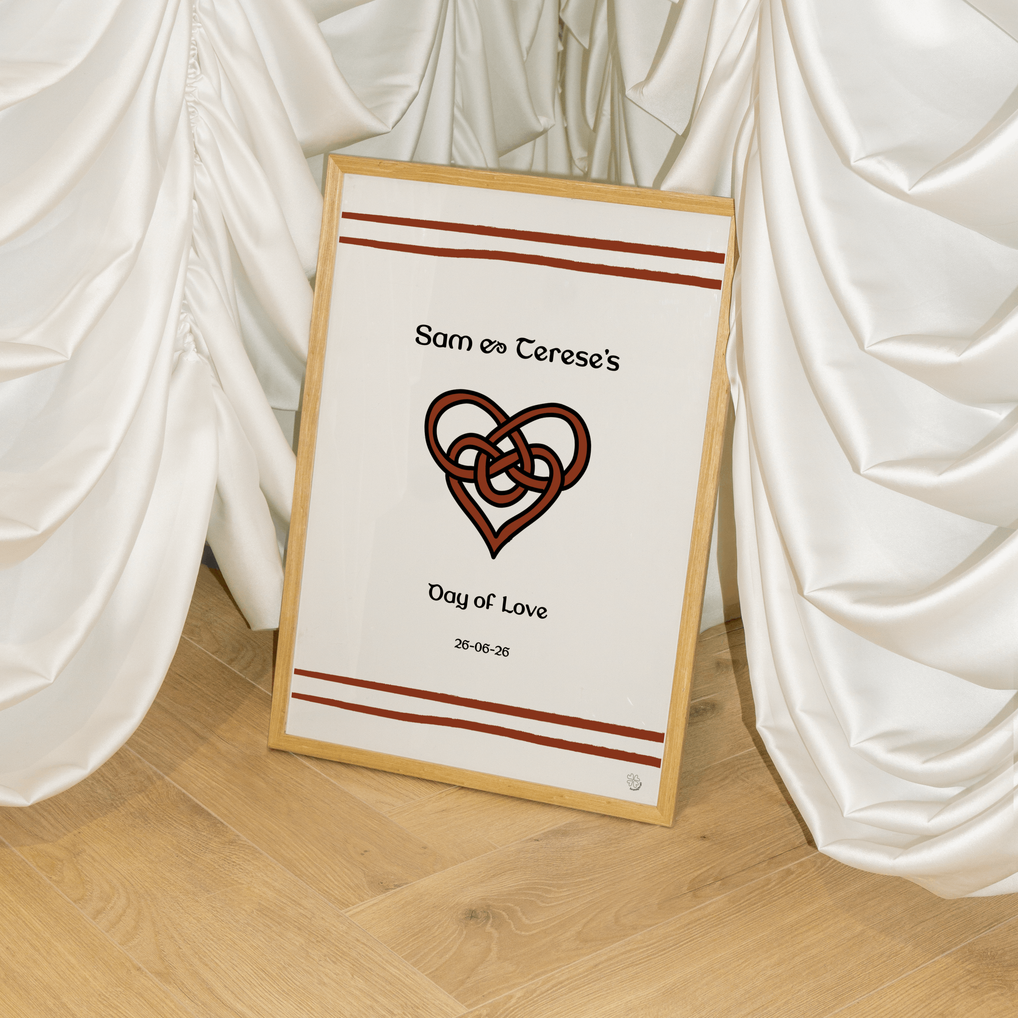Celtic Heart 'Day of Love' Personalised Wedding Print