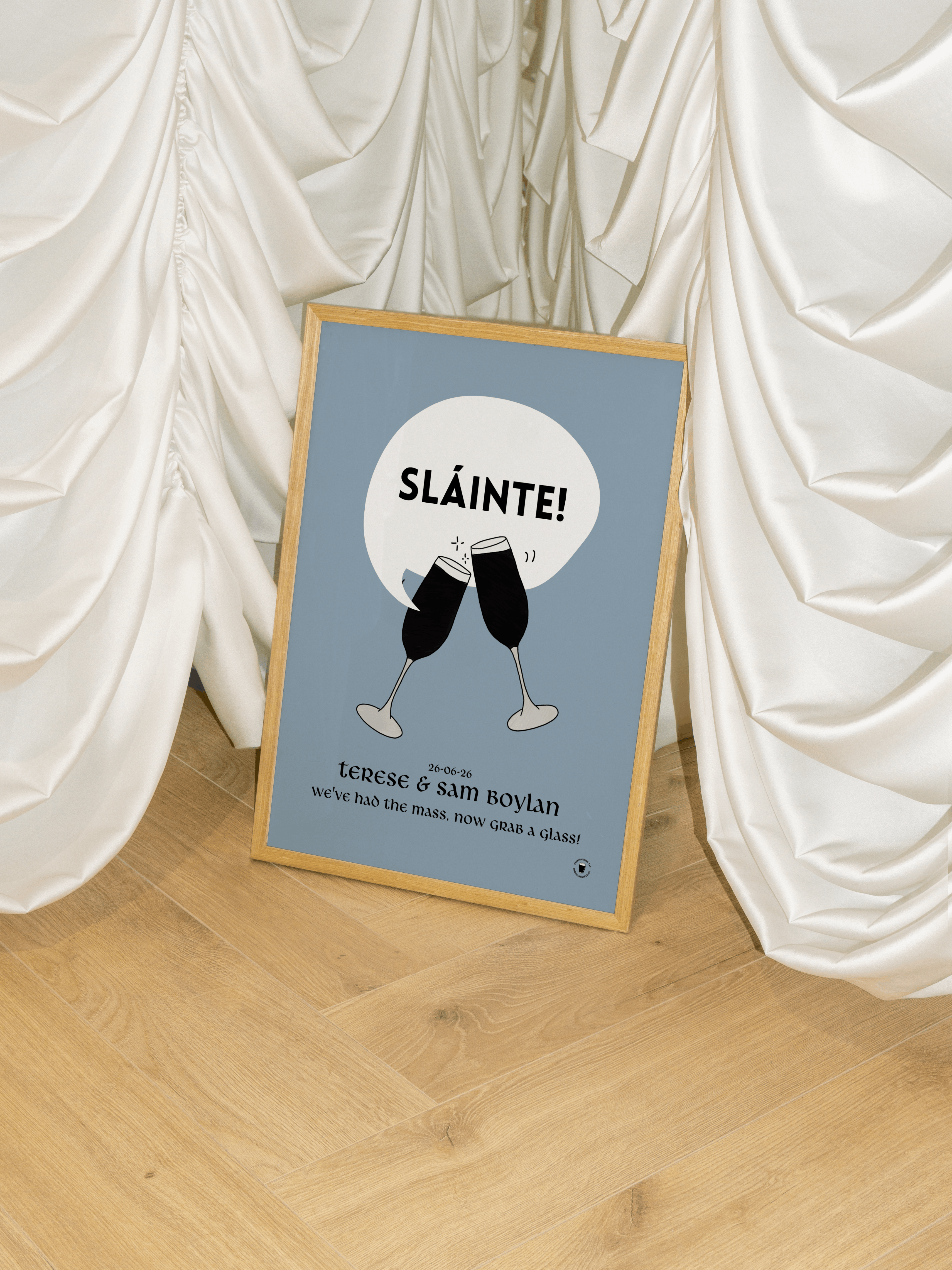Sláinte Guinness Flute Print | Wedding Personalised