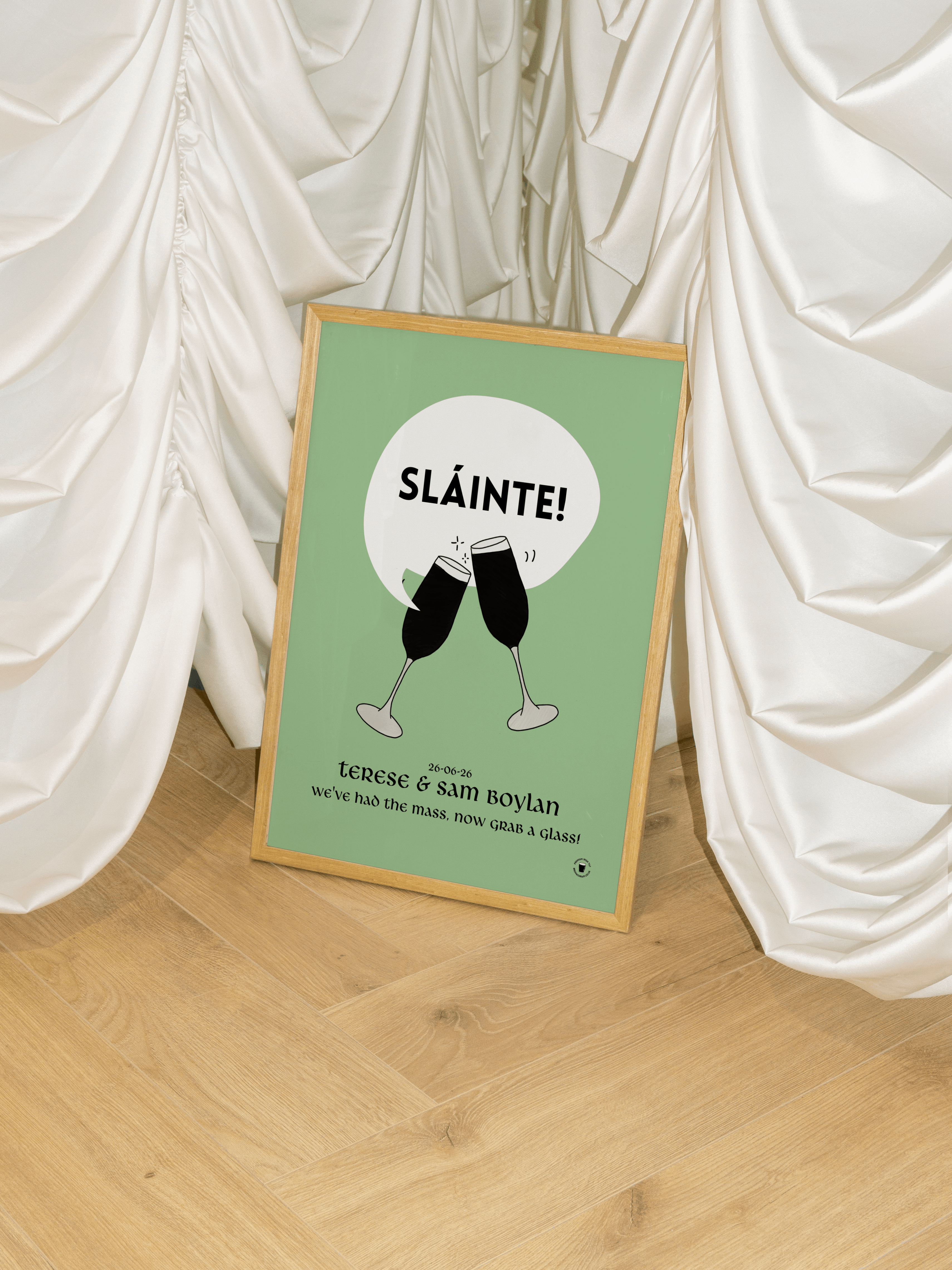 Sláinte Guinness Flute Print | Wedding Personalised
