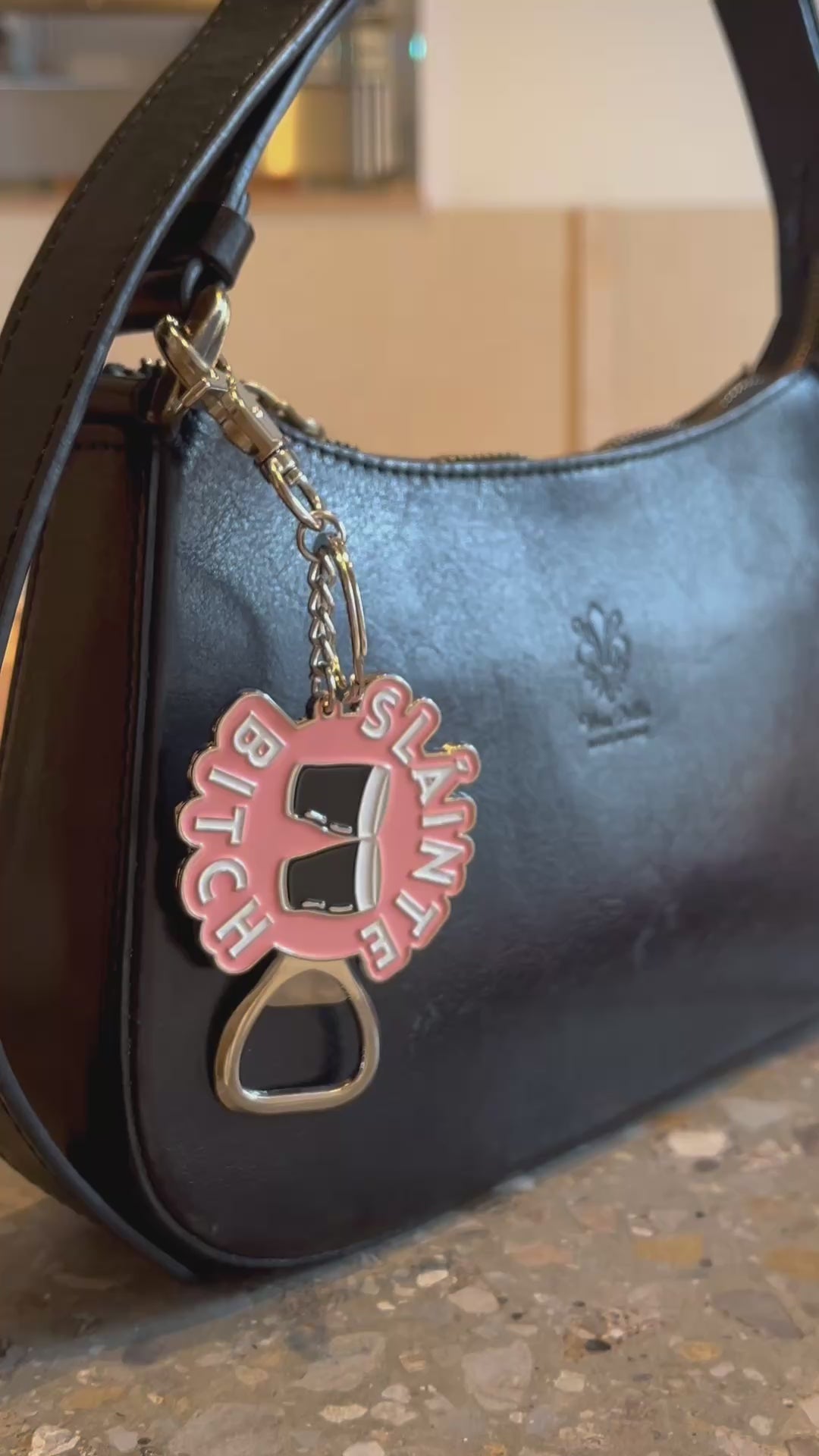 Sláinte Bitch Bottle Opener Bag Charm Keyring