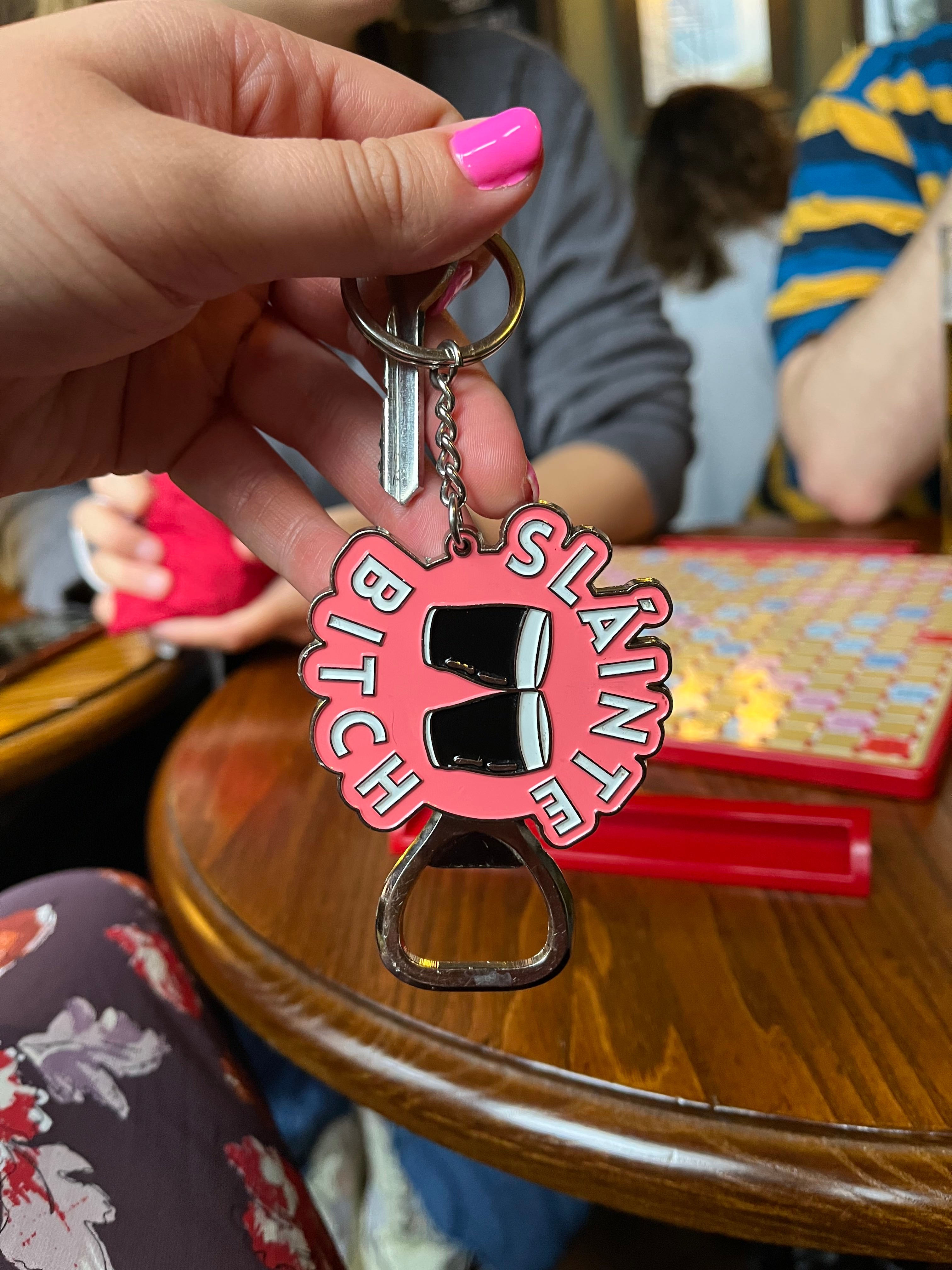 Sláinte Bitch Bottle Opener Bag Charm Keyring