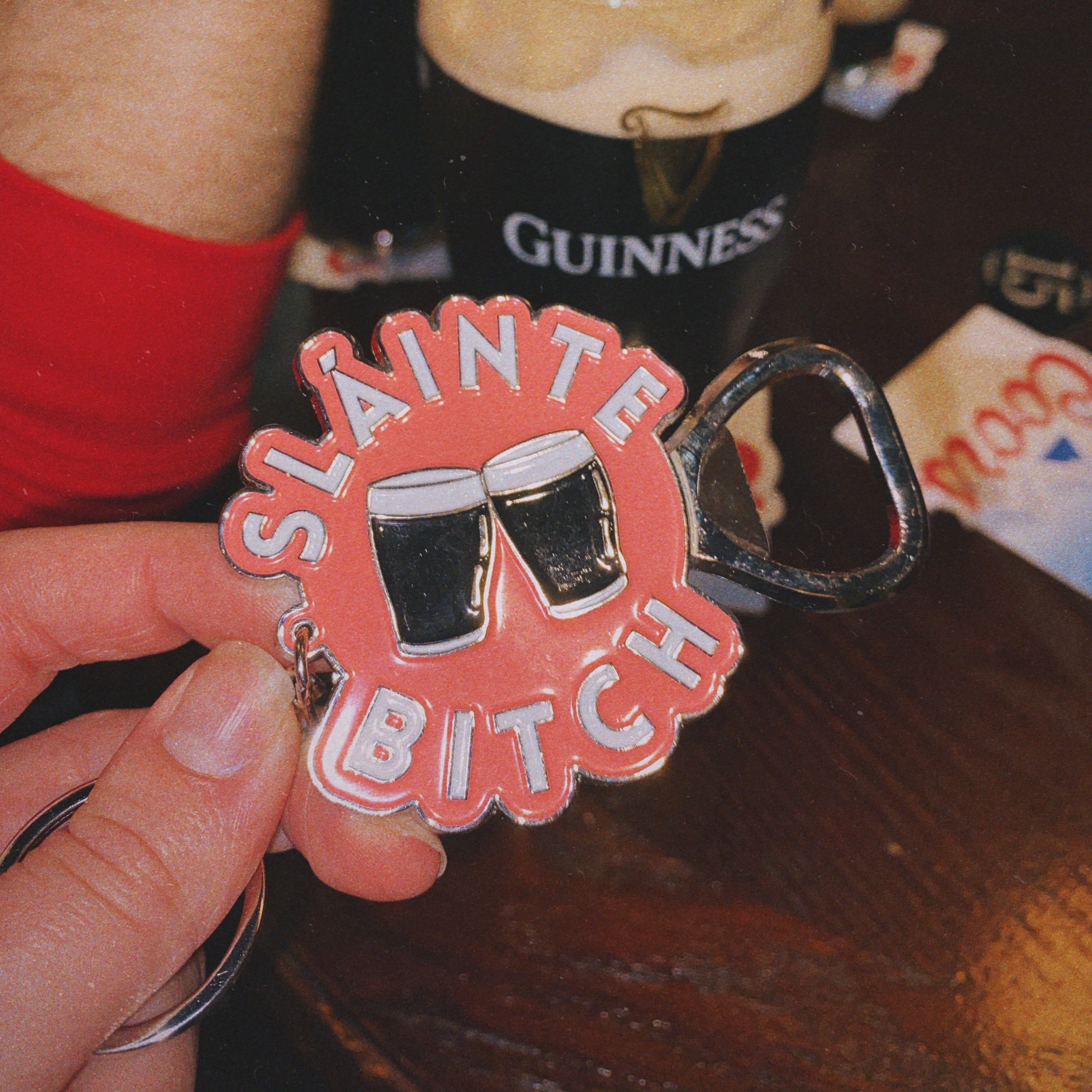 Sláinte Bitch Bottle Opener Bag Charm Keyring