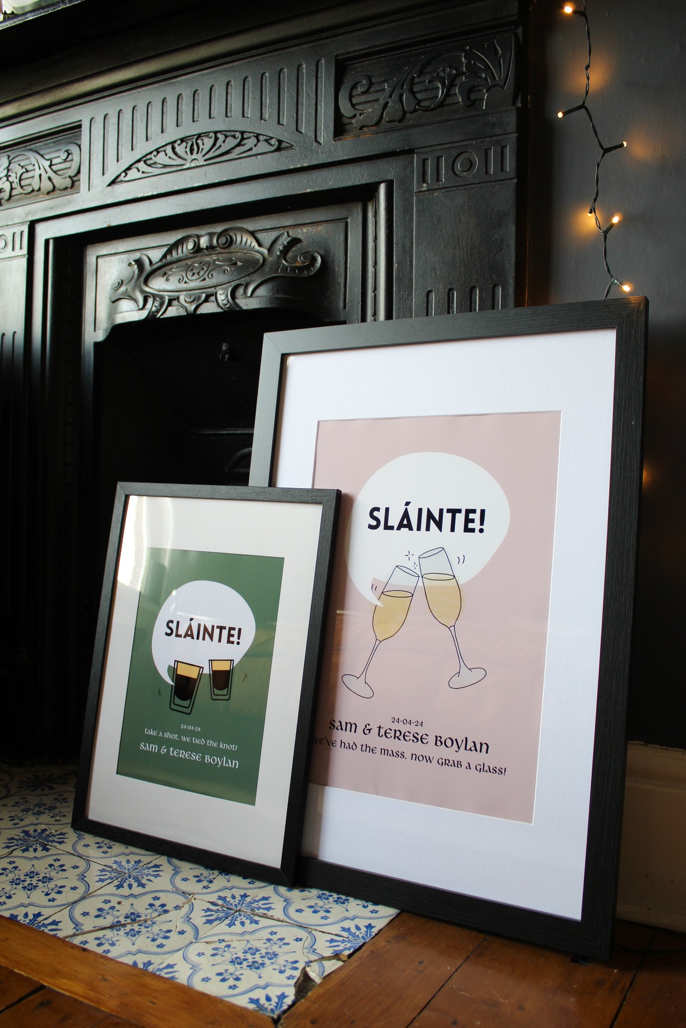 Sláinte Champagne Print | Wedding Personalised
