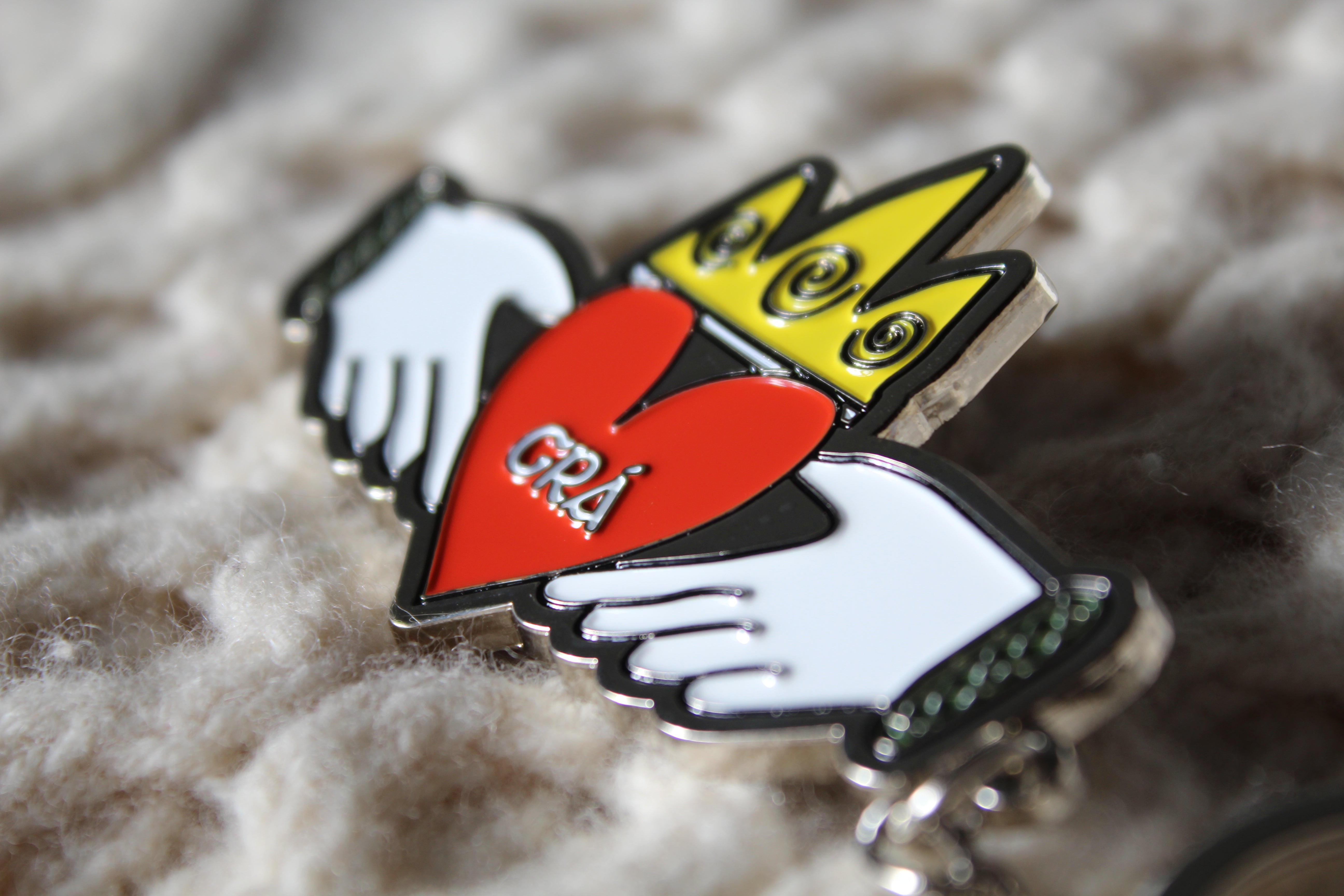 Modern irish Claddagh design close up keyring