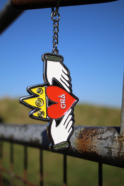 CLADDAGH GRÁ IRISH SILVER KEYRING