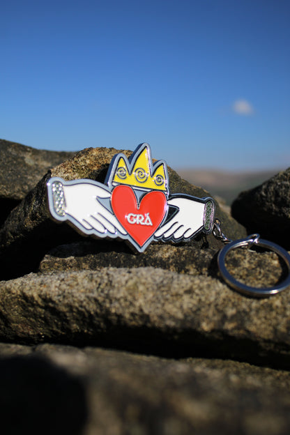 CLADDAGH GRÁ IRISH SILVER KEYRING