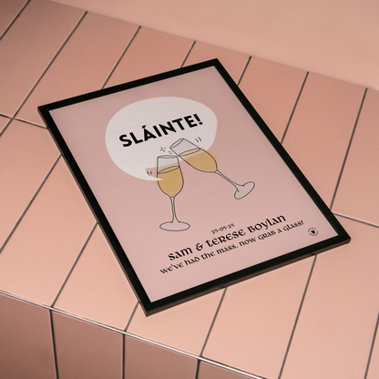 Sláinte Prosecco Print | Wedding Personalised