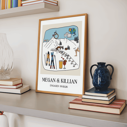 CUSTOM LOVE STORY ILLUSTRATION | WEDDING ENGAGEMENT ANNIVERSARY GIFT