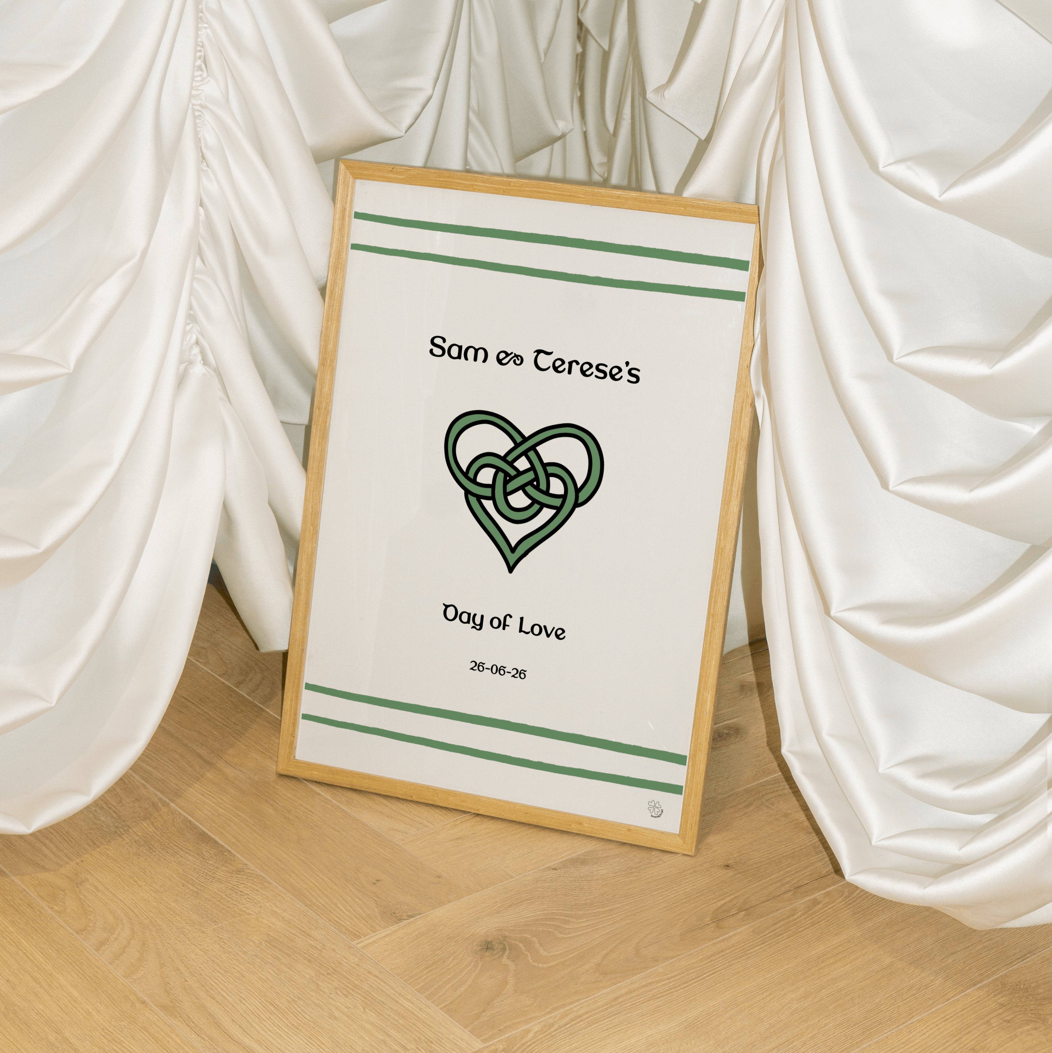Celtic Heart 'Day of Love' Personalised Wedding Print