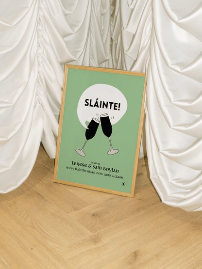 Sláinte Guinness Flute Print | Wedding Personalised