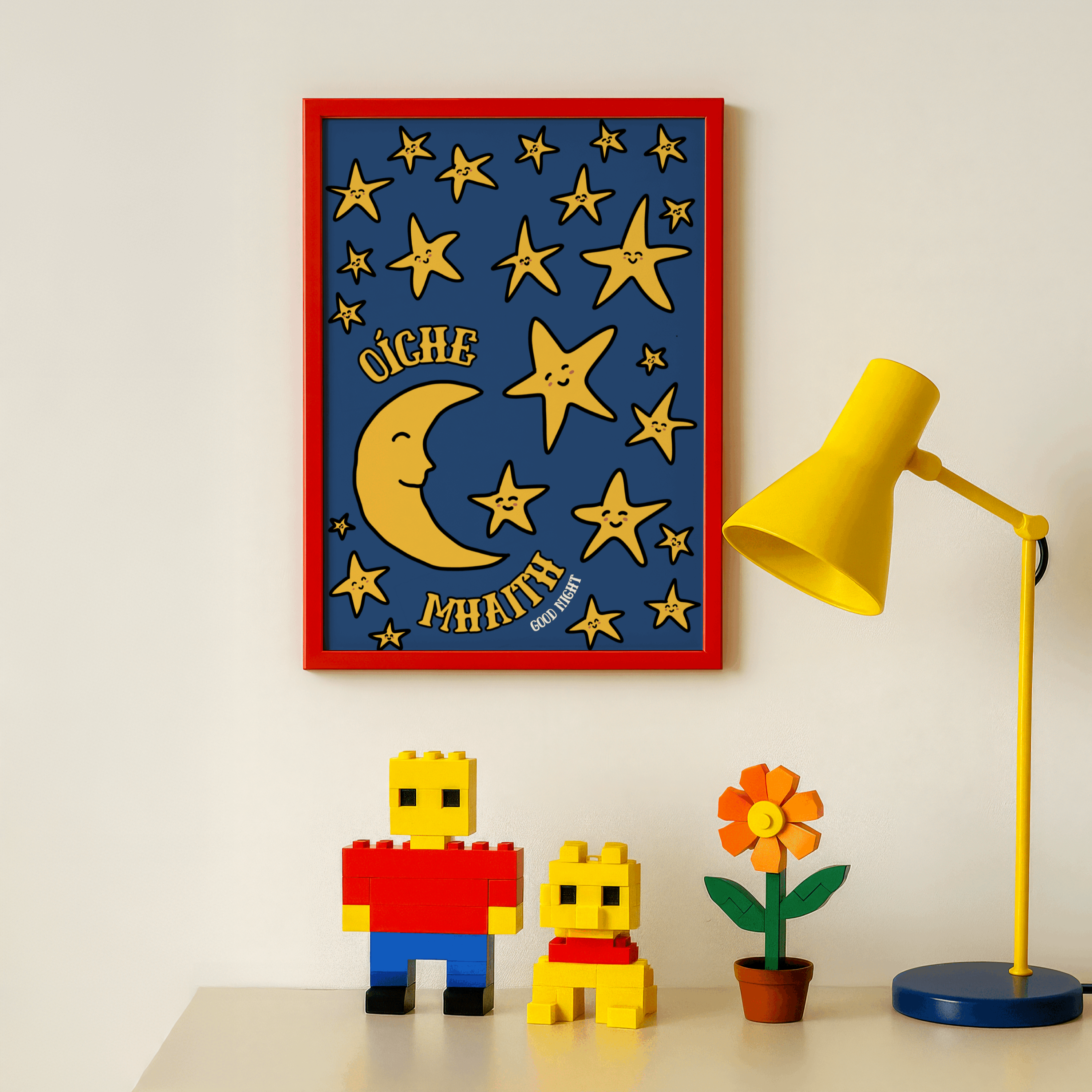 Sun & Moon Kids Wall Art Prints | Irish & English
