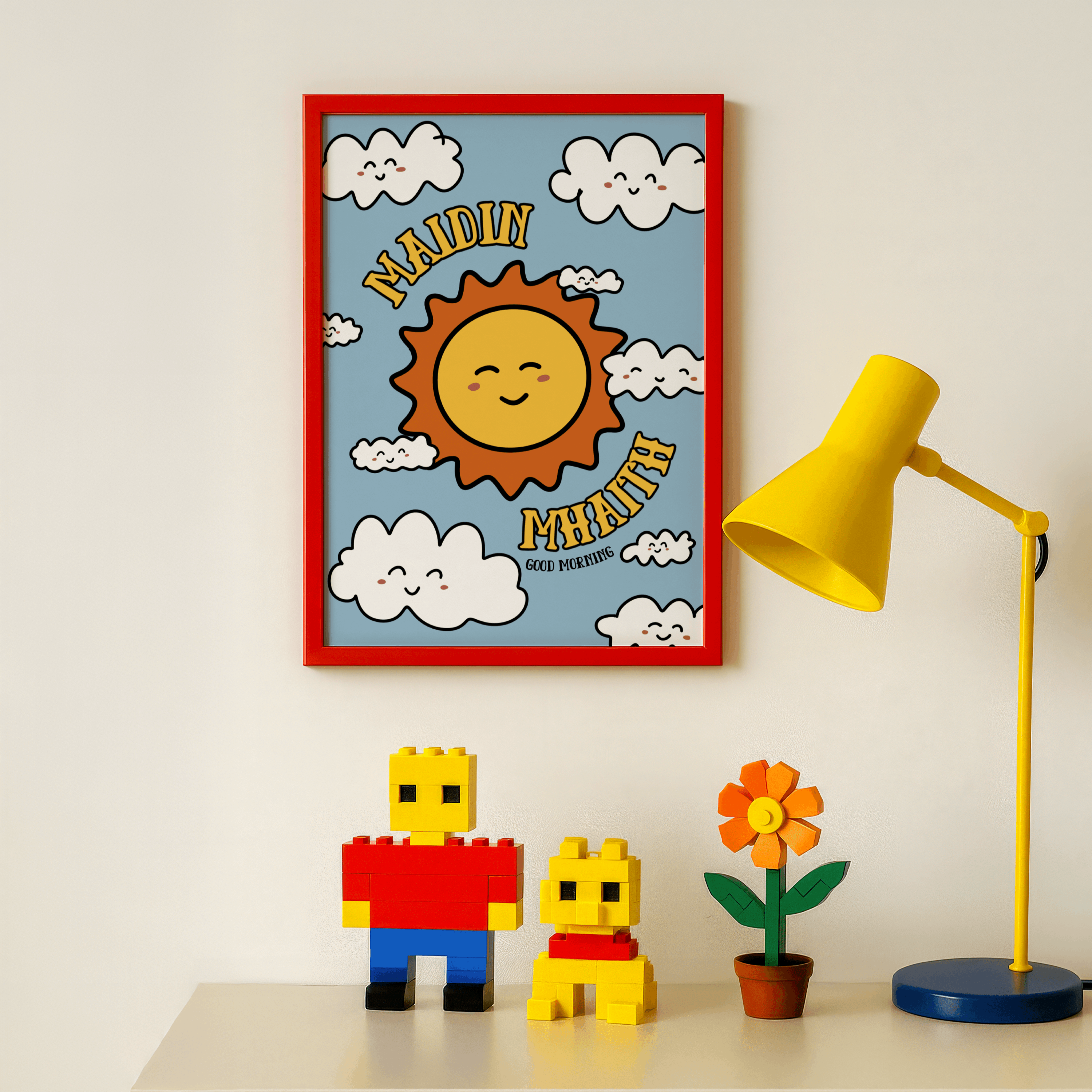 Sun & Moon Kids Wall Art Prints | Irish & English